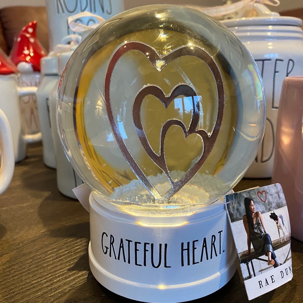 Rae Dunn Snow Globe Grateful Heart